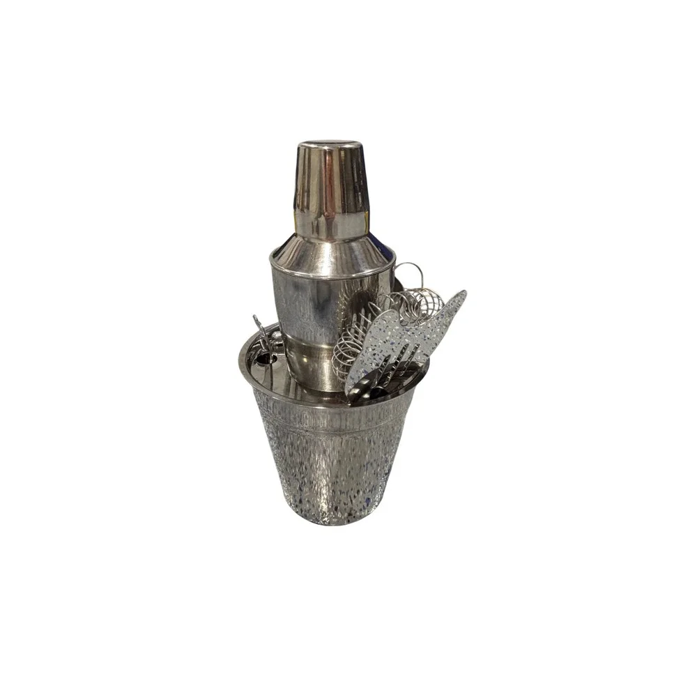 Stainless Steel Barware Set Cocktail Shaker Ice Bucket Jigger Strainer 8 Piece
